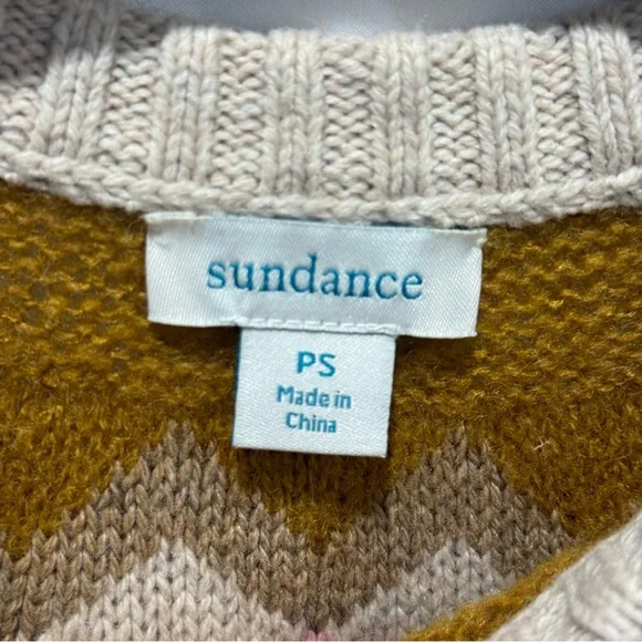 Sundance Fair Isle Knit Sweater PS Nordic Pattern Cotton Blend Crewneck Hippie - Picture 5 of 12